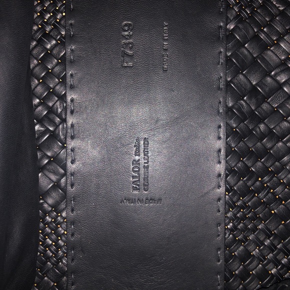 Falor genuine leather black woven Italian purse - Picture 2 of 6